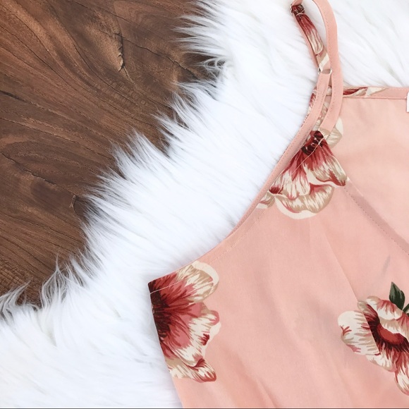 Peach Floral Ruffle Romper - Picture 3 of 7